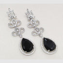 Kavita Art Silver Plated American Diamonds Dangler Earrings