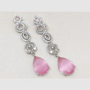 Kavita Art Silver Plated American Diamonds Dangler Earrings