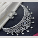 Kavita Art Silver Plated American Diamond Choker Necklace Set