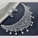 Kavita Art Silver Plated American Diamond Choker Necklace Set