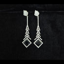 Kavita Art Silver Plated American Diamonds Dangler Earrings