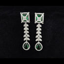 Kavita Art Silver Plated American Diamonds Dangler Earrings