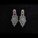Kavita Art Silver Plated American Diamonds Dangler Earrings