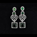 Kavita Art Silver Plated American Diamonds Dangler Earrings