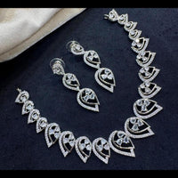 Kavita Art Silver Plated American Diamond Necklace Set