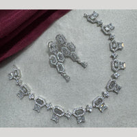 Kavita Art Silver Plated American Diamond Necklace Set