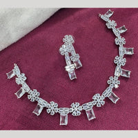 Kavita Art Silver Plated American Diamond Necklace Set