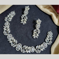 Kavita Art Silver Plated American Diamond Necklace Set