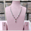 Kavita Art Silver Plated American Diamond Necklace Set