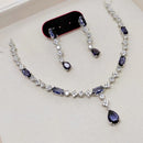 Kavita Art Silver Plated American Diamond Necklace Set