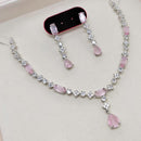 Kavita Art Silver Plated American Diamond Necklace Set
