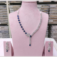 Kavita Art Silver Plated American Diamond Necklace Set