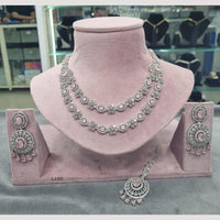 Kavita Art Silver Plated American Diamond Necklace Set