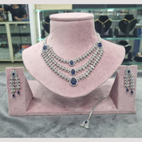 Kavita Art Silver Plated American Diamond Necklace Set