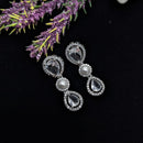 Kavita Art Silver Plated American Diamonds Dangler Earrings