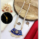 Kavita Art Gold Plated Kundan Stone Pearl And Beads Meenakari Long Necklace Set