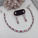 Kavita Art Silver Plated American Diamond Necklace Set