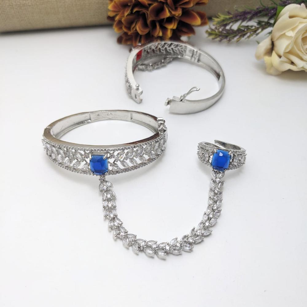 Kavita Art Silver Plated American Diamond Hand Harness for Women