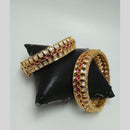 Kavita Art Gold Plated Polki Kundan Stone Openable Bangles Set