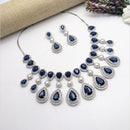 Kavita Art Silver Plated American Diamond Necklace Set