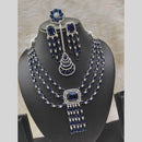 Kavita Art Silver Plated American Diamond Necklace Set With Ring