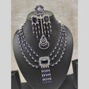 Kavita Art Silver Plated American Diamond Necklace Set With Ring