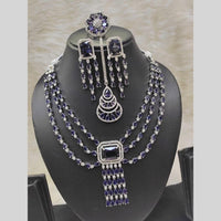 Kavita Art Silver Plated American Diamond Necklace Set With Ring