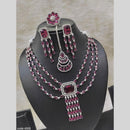 Kavita Art Silver Plated American Diamond Necklace Set With Ring