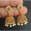Kavita Art Gold Plated Austrian Stone And Pearl Jhumki Earrings