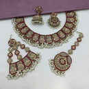 Kavita Art Gold Plated Crystal Stone And Pearl Necklace Set 