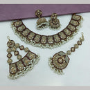 Kavita Art Gold Plated Crystal Stone And Pearl Necklace Set