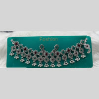 Kavita Art Designer Oxidised Pota Stone And Pearl Detailing Necklace Set