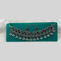 Kavita Art Designer Oxidised Pota Stone And Pearl Detailing Necklace Set