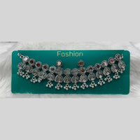 Kavita Art Boho Style Oxidised Plated Mirror And Pearls Necklace Set