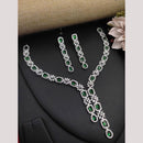 Kavita Art Glamorous Rhodium Plated American Diamond Necklace Set