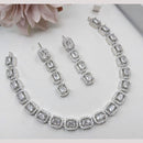 Kavita Art Glamorous Rhodium Plated American Diamond Necklace Set