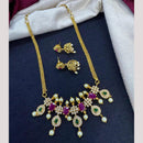 Kavita Art Traditional Austrian Stone And Pota Pearl Necklace Set