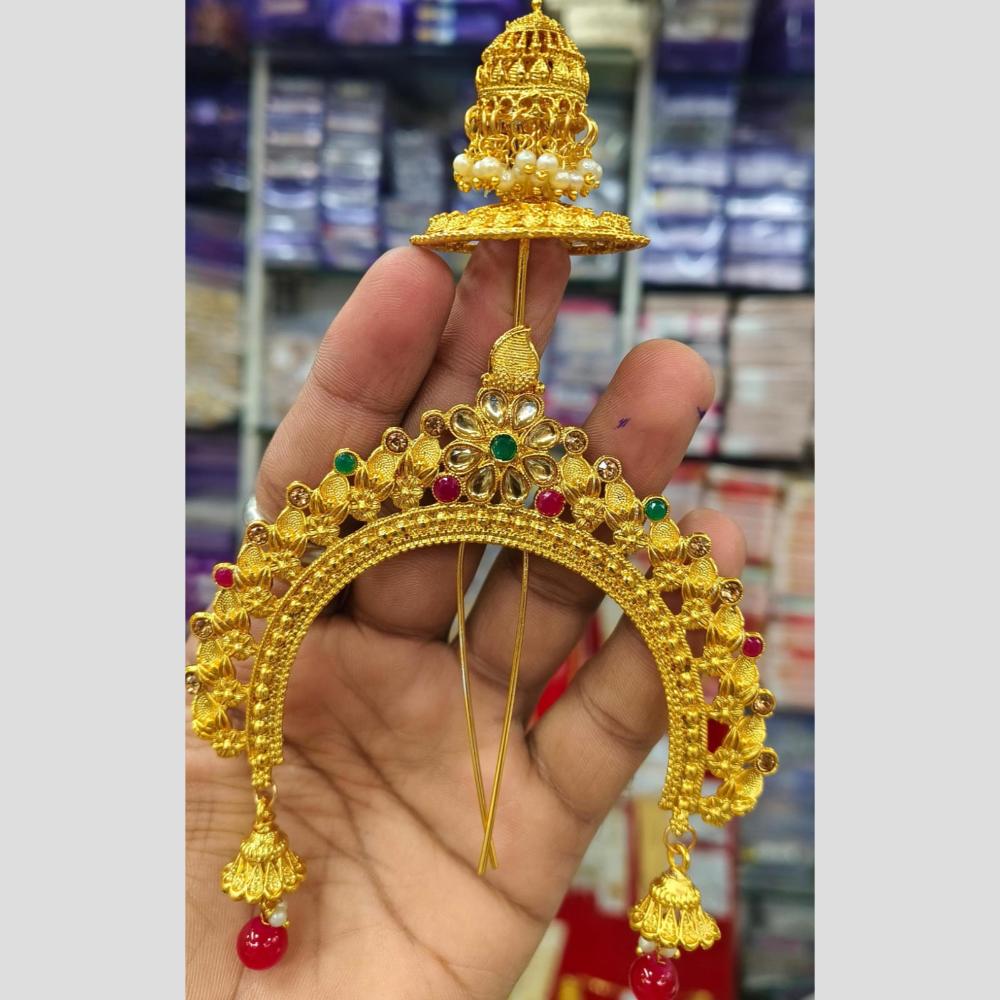 Kavita Art Ethnic Pota Stone And Pearl Hair Accessory 
