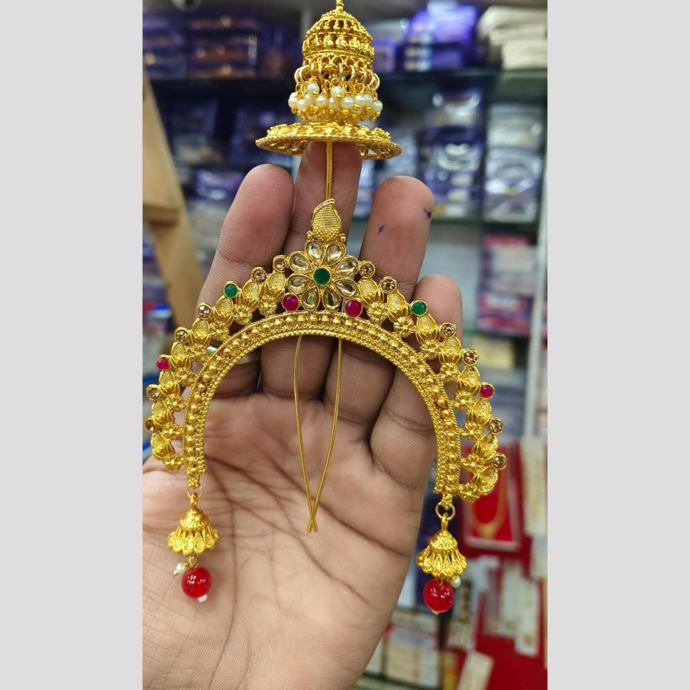 Kavita Art Ethnic Pota Stone And Pearl Hair Accessory 