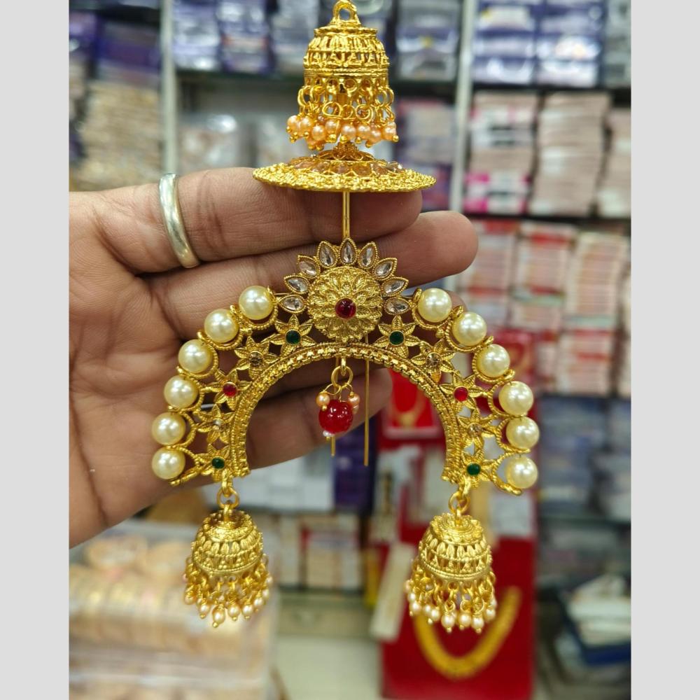Kavita Art Ethnic Pota Stone And Pearl Hair Accessory 