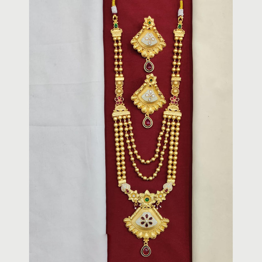 Kavita Art Festival Chic Long Meenakari Set Colorful Elegance With Pota Stone 