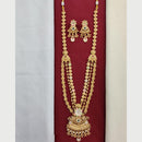 Kavita Art Indian Bridal Meenakari Long Necklace Set With Pota Stone 