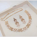Kavita Art Designer Sparkling Leaf Pattern Austrian Stone Necklace Set