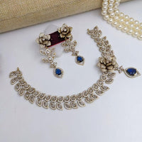Kavita Art Graceful Blossom Style American Diamond Necklace Set