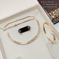 Kavita Art Sparkling Cubic Zirconia Necklace with Matching Bracelet
