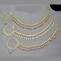 Kavita Art Handcrafted Sparkling Austrian Stone And Pearl Nose Ring