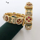 Kavita Art Elegant Sparkling Pota Stone And Pearl Bangles Set