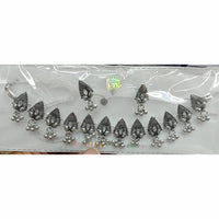 Kavita Art Sparkle Glow Oxidised Plated Pearls Necklace Set