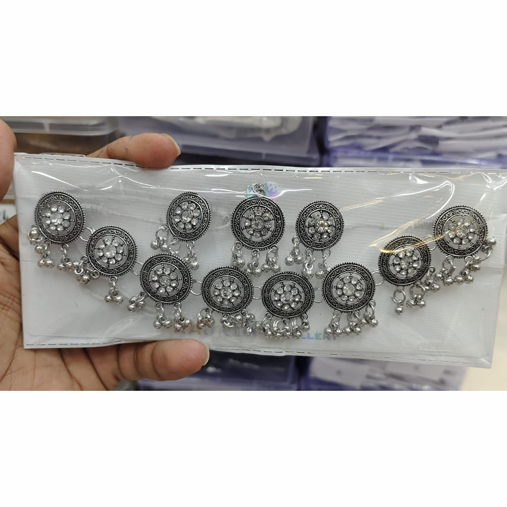 Kavita Art Sparkle Glow Oxidised Plated Pearls Necklace Set