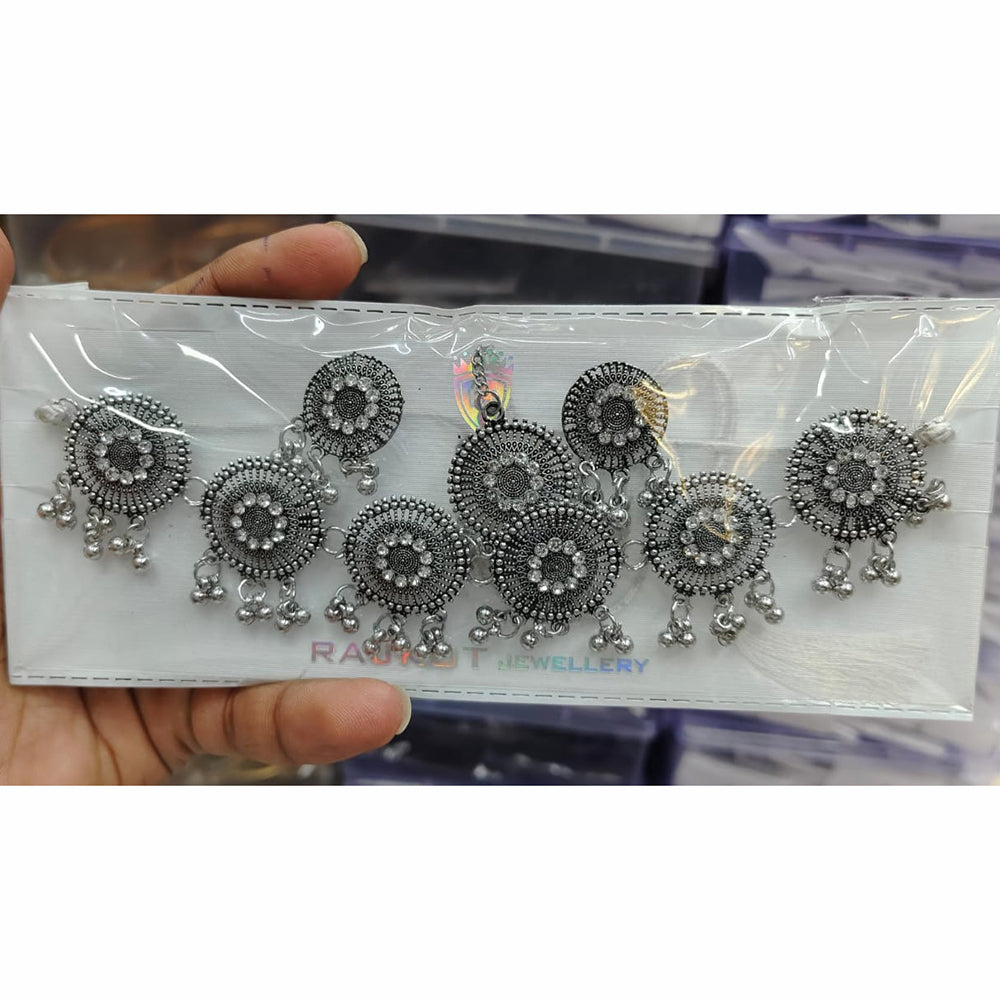 Kavita Art Sparkle Glow Oxidised Plated Pearls Necklace Set